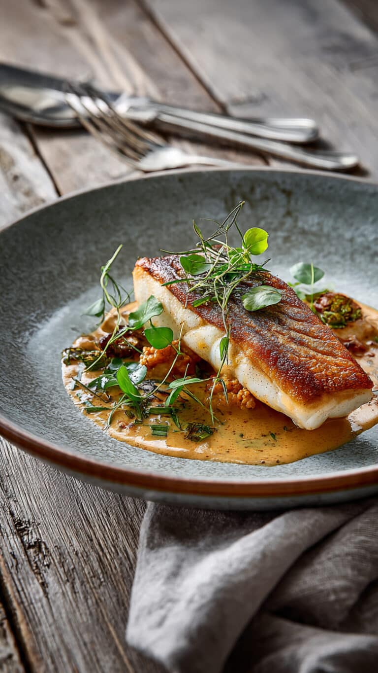 Seared Snapper with Lobster Cream Sauce