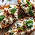 Vegan Spinach and Ricotta Stuffed Sweet Potatoes