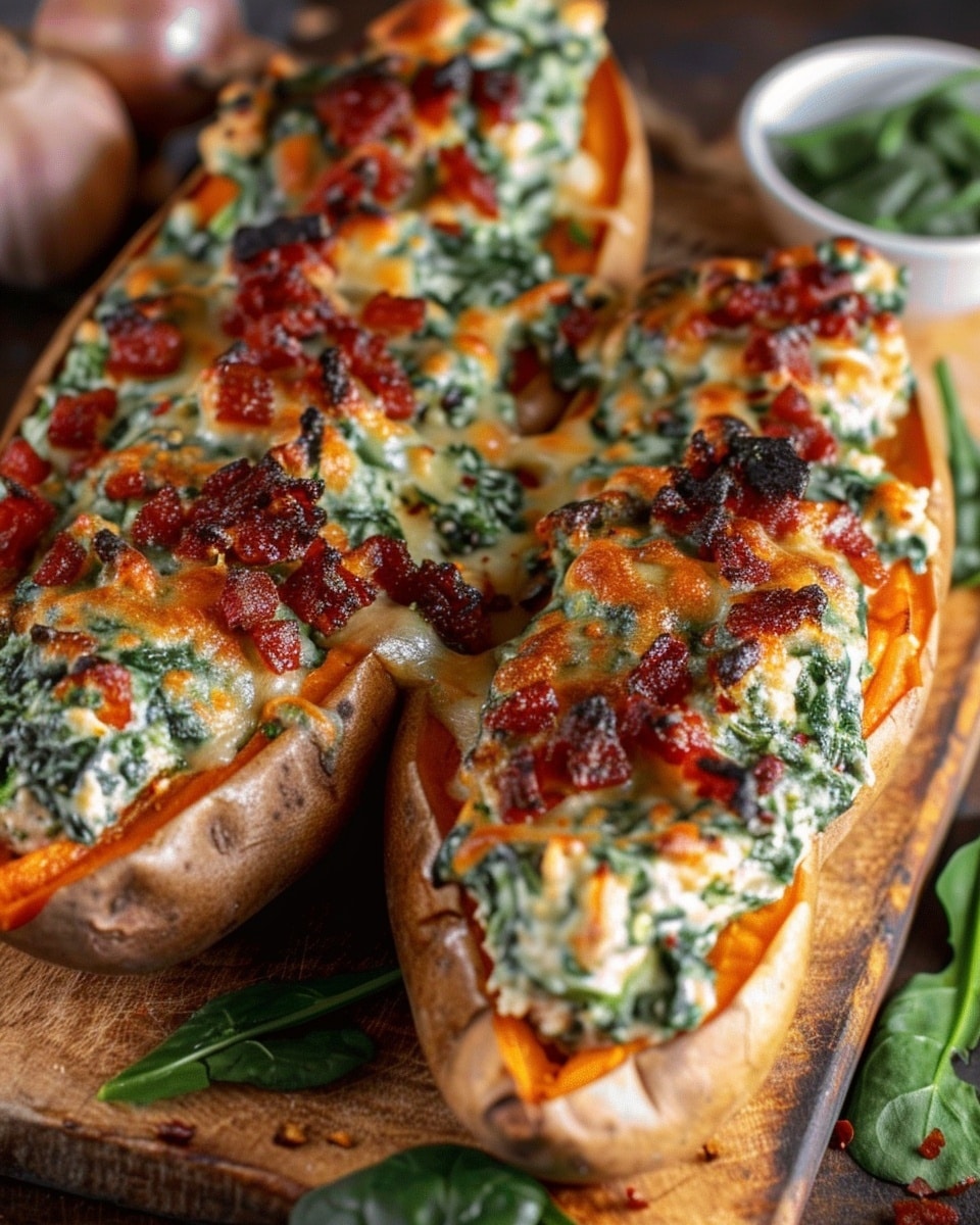 Vegan Spinach and Ricotta Stuffed Sweet Potatoes