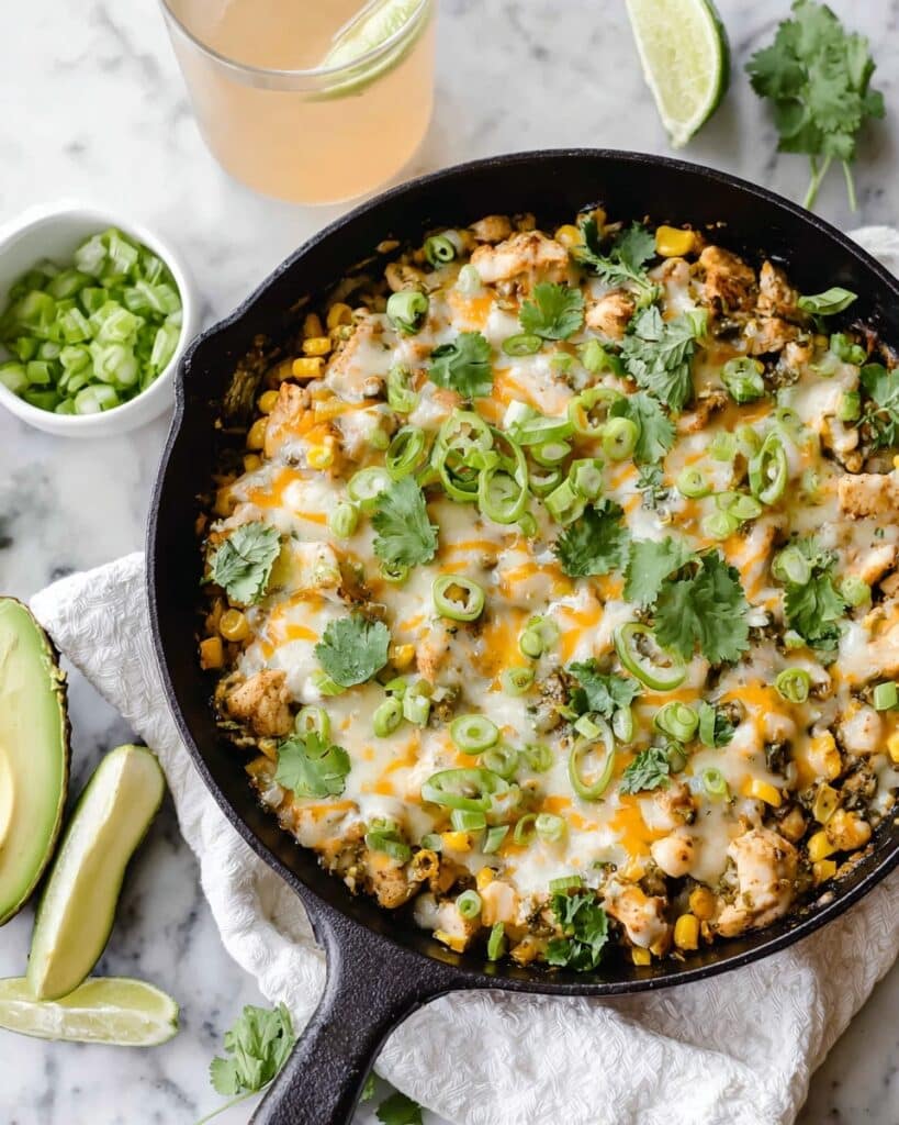35-Minute Cheesy Skillet Enchilada with Turkey or Chicken Recipe