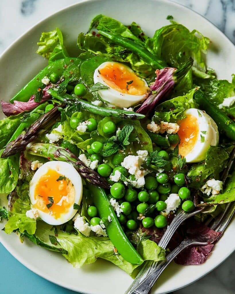 Spring Salad with Asparagus, Peas, and Goat Cheese Recipe
