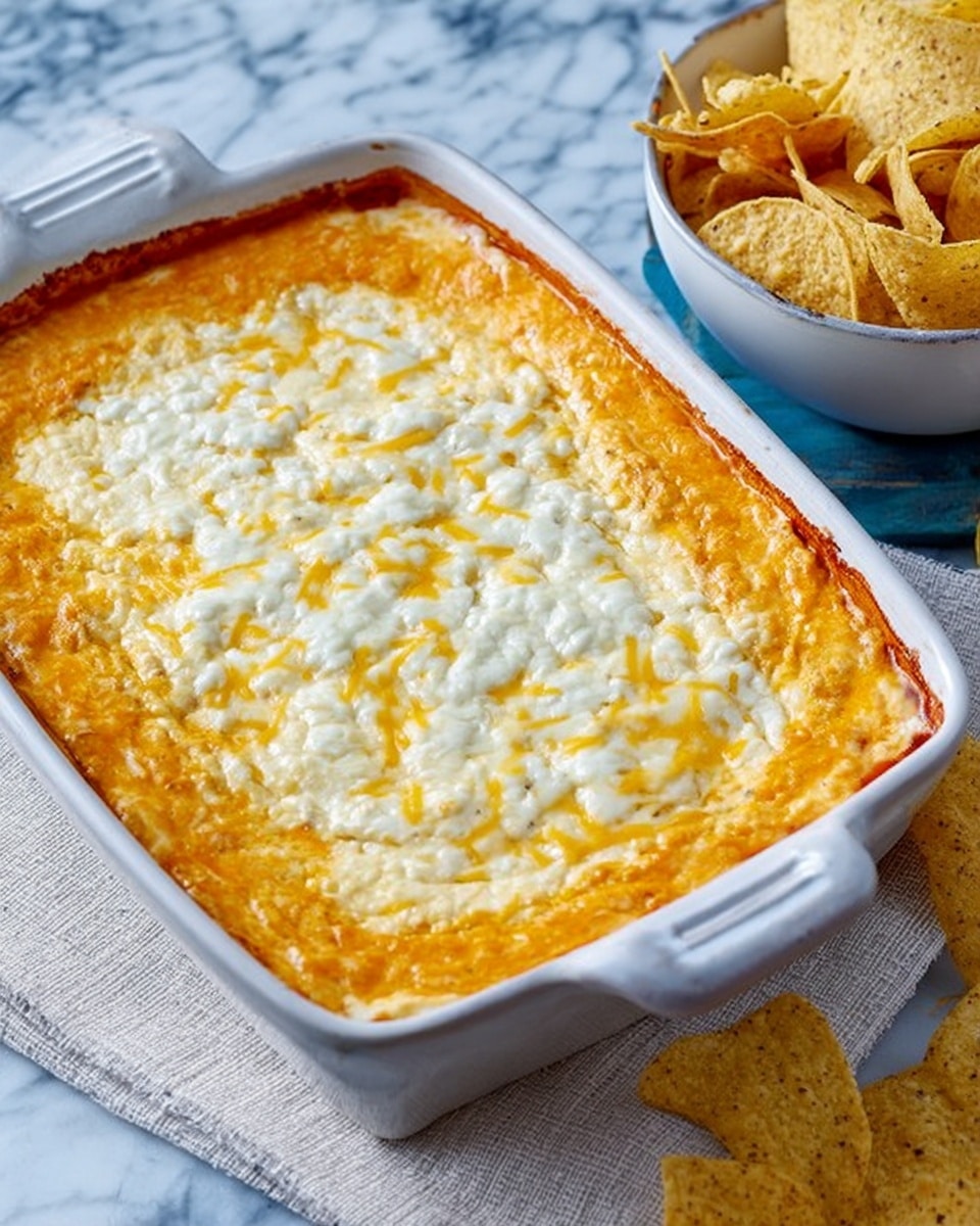 A square white ceramic dish filled with a layered casserole topped with two colors of shredded cheese, white and orange, evenly spread across the top. The cheese appears fresh and ready to bake, with a textured look from the shredded strands. The dish is placed inside an oven with the background softly blurred. The dish's edges are slightly wavy, adding a decorative touch. The surface beneath the dish is a white marbled texture. photo taken with an iphone --ar 4:5 --v 7