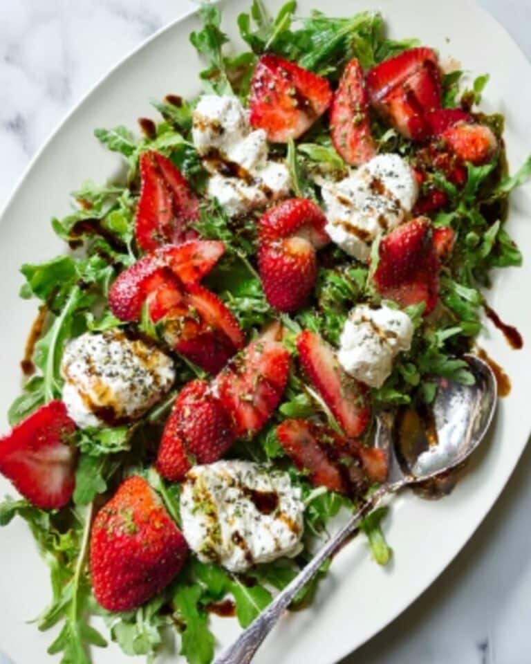 Strawberry Arugula Salad with Burrata and Pistachios Recipe