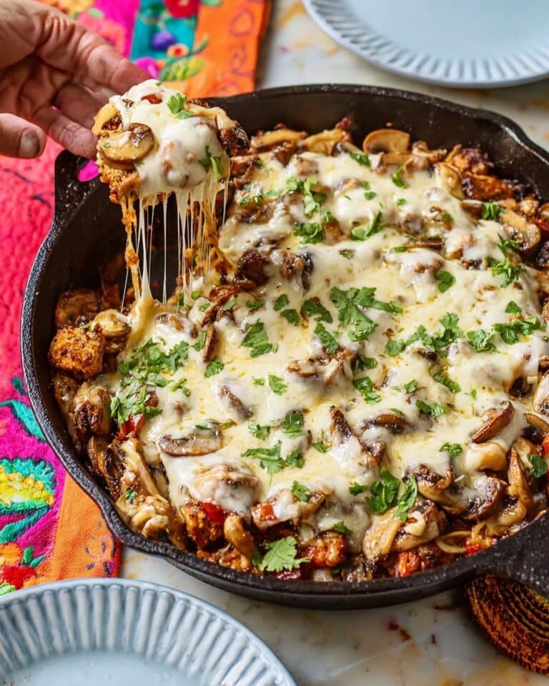 Chicken Alambre: Mexican Chicken Skillet with Vegetables, and Melted Cheese Recipe