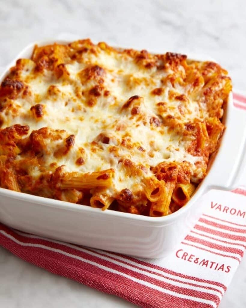 Vegetarian Baked Penne with Fresh Tomato, Mascarpone, and Melty Cheeses Recipe