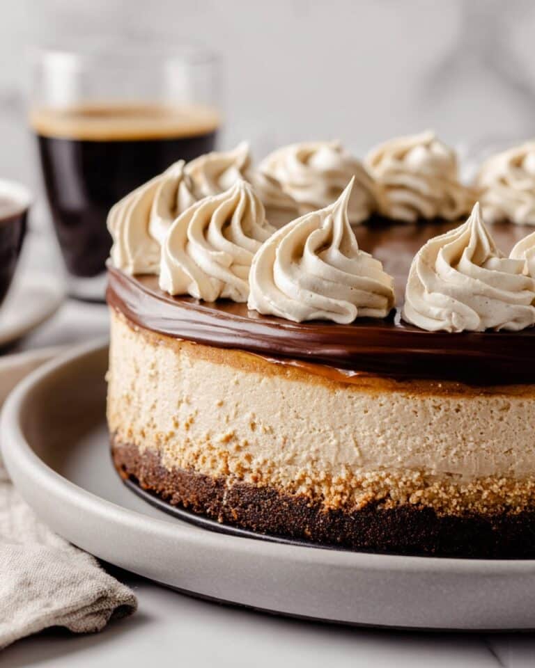 Coffee Cheesecake with Oreo Crust and Chocolate Espresso Ganache Recipe
