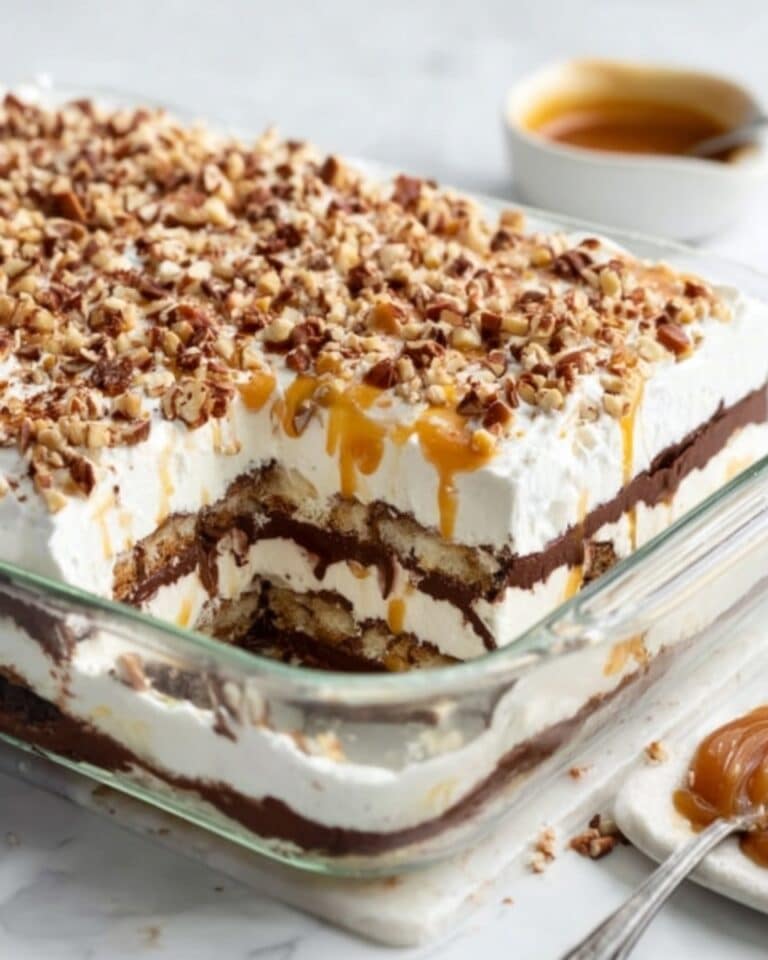 Caramel Pecan Ice Cream Sandwich Cake Recipe