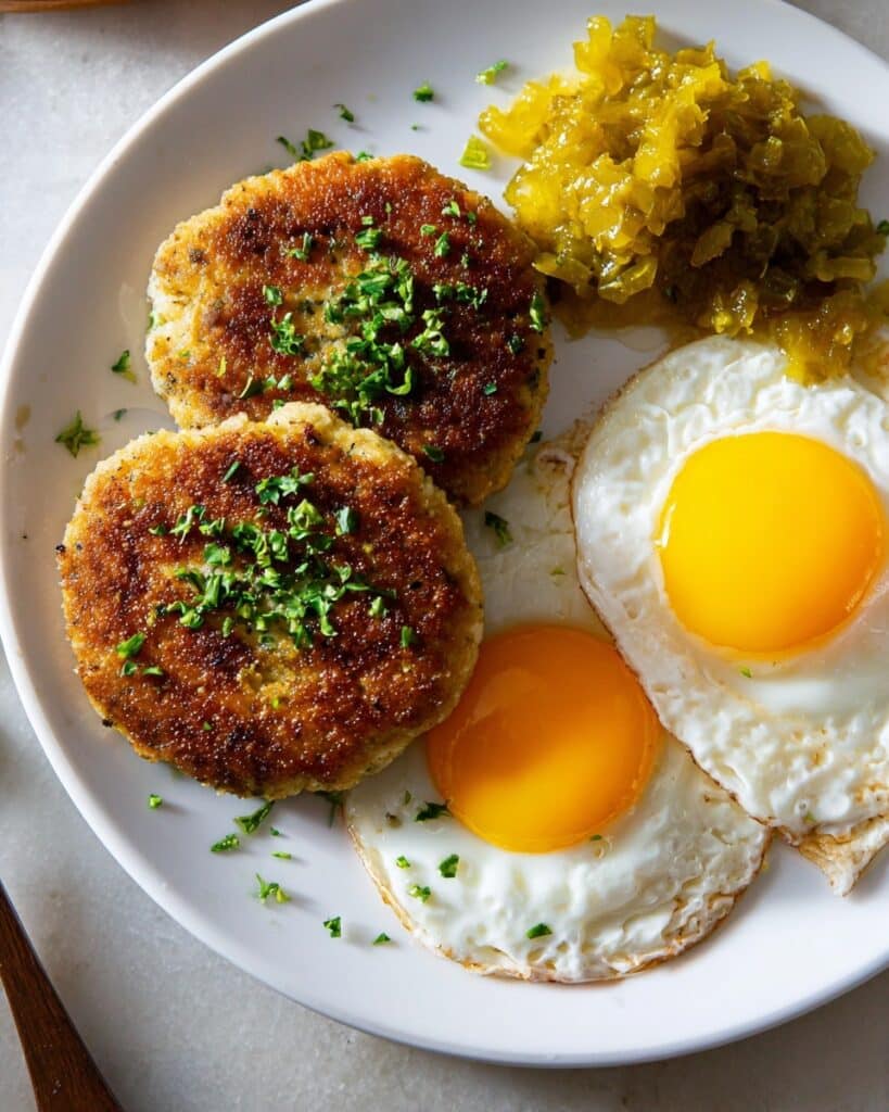 Delicious Fish Cakes with Herb-Mashed Potatoes and Crispy Panko Coating Recipe