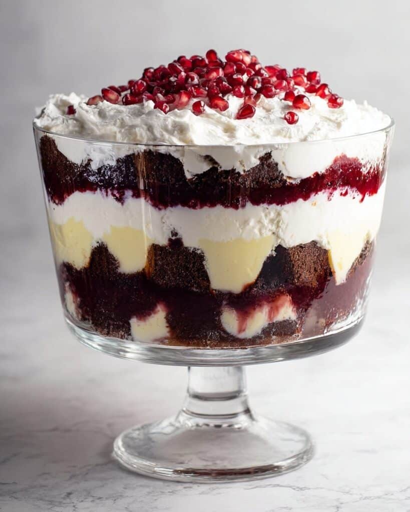 Gingerbread Trifle with Lemon Curd and Blackberry Sauce Recipe