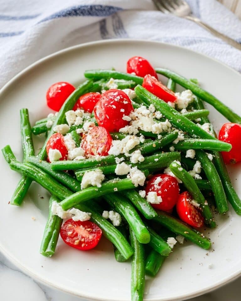 Marinated Green Bean Salad with Tomatoes and Feta Recipe