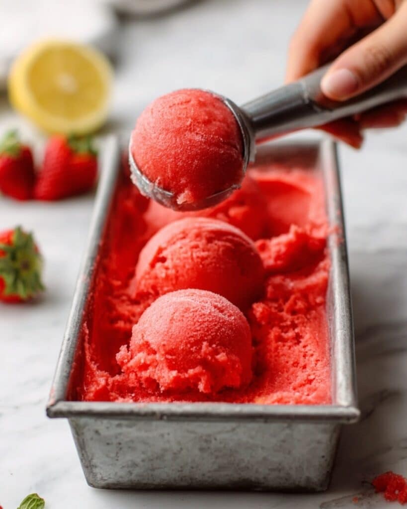 Quick and Easy Strawberry Sorbet Recipe