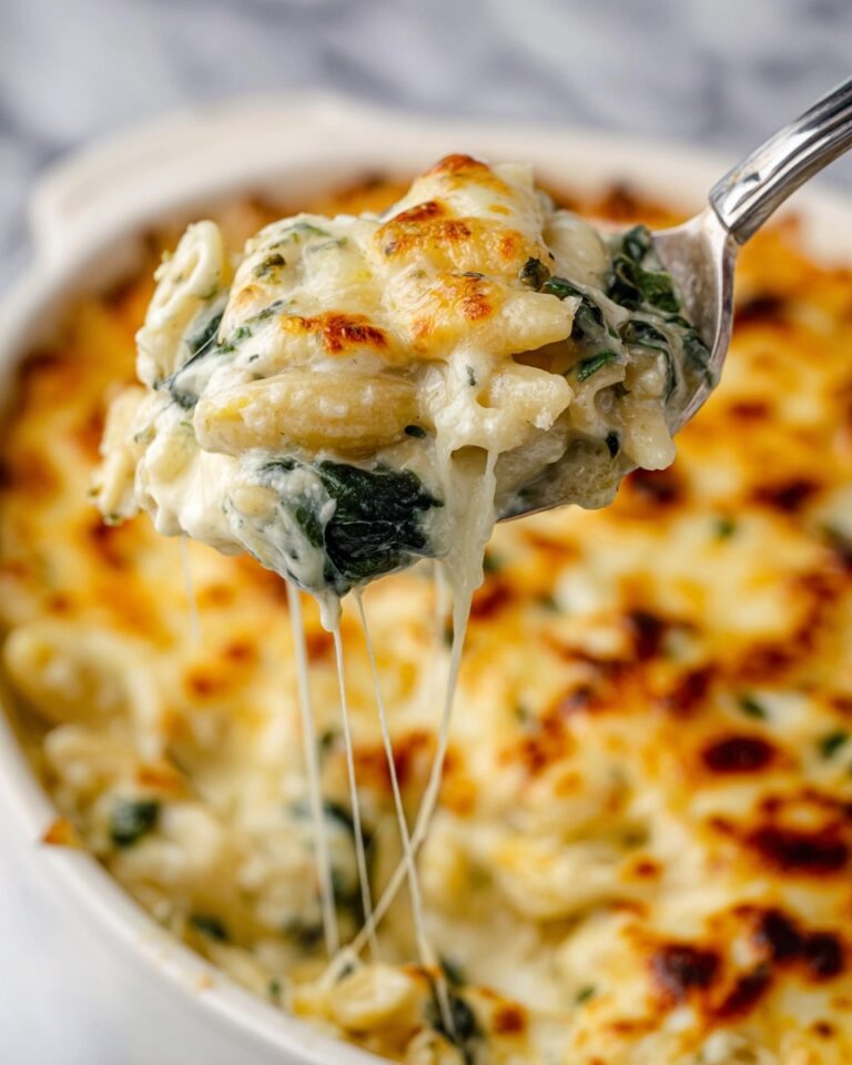 One Pan Creamy Spinach and Artichoke Orzo Bake Recipe