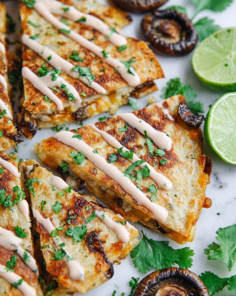 Mushroom Quesadillas with Chipotle Crema Recipe
