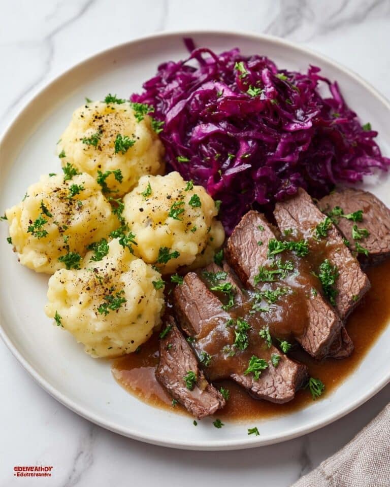 Traditional Sauerbraten Recipe with Dumplings and Red Cabbage Recipe
