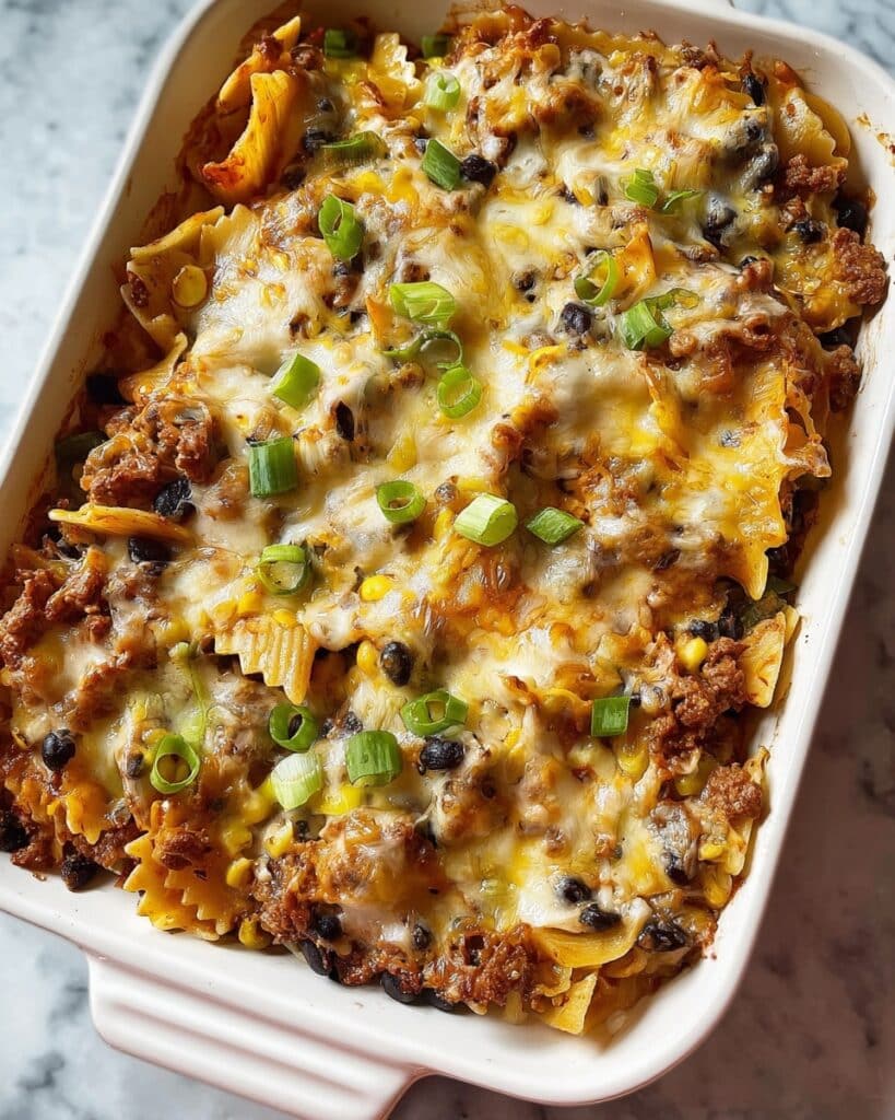 Ground Beef and Cabbage Bake with Black Beans, Corn, and Mexican Cheese Recipe