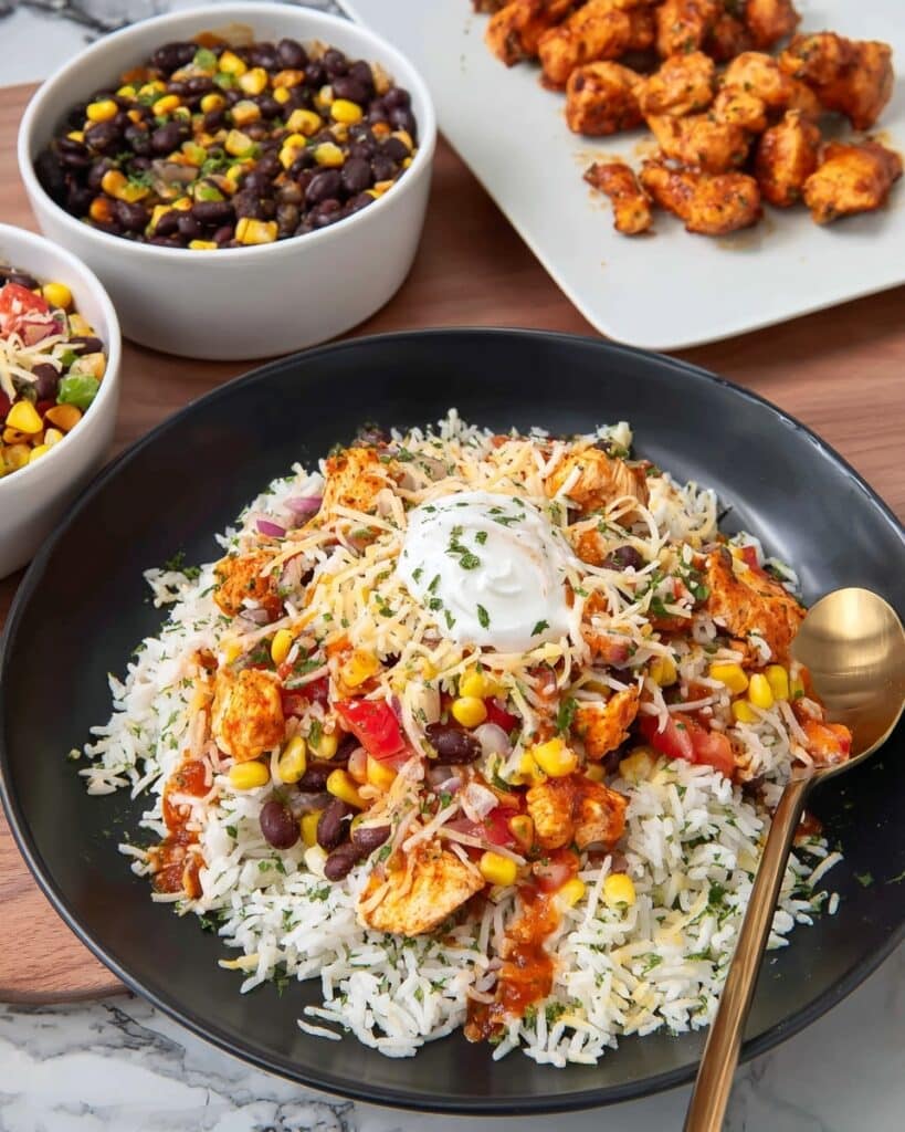 Spicy Chipotle Chicken Burrito Bowls Recipe