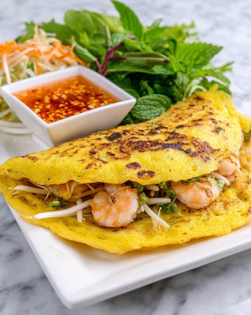 Bánh Xèo (Vietnamese Sizzling Crispy Crepe) Recipe