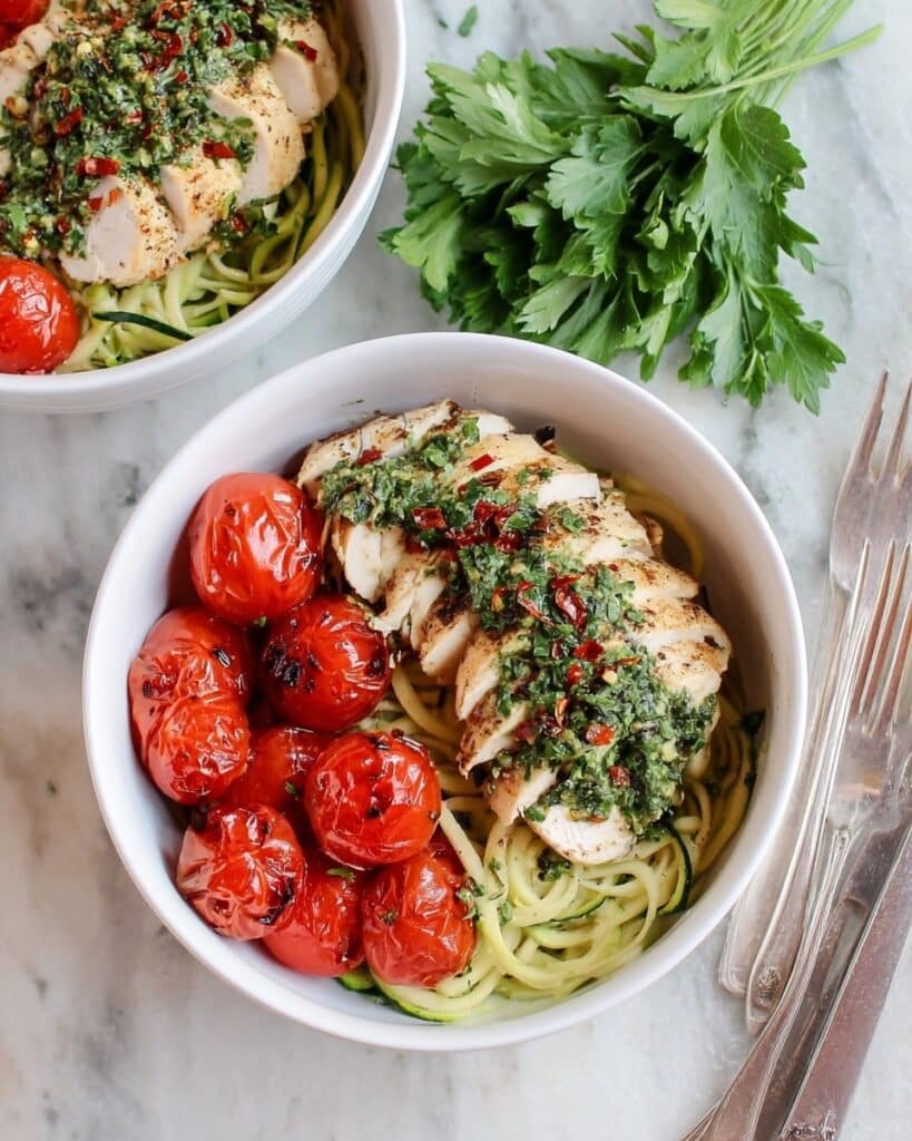 Chimichurri Chicken Zoodle Bowls Recipe