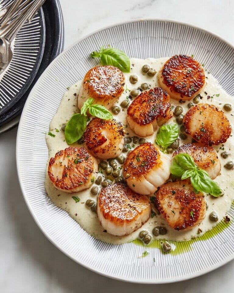 Scallops with Pesto Cream Sauce Recipe