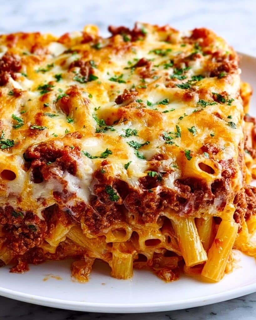 Cheesy Baked Ziti with Italian Sausage and Ricotta Recipe