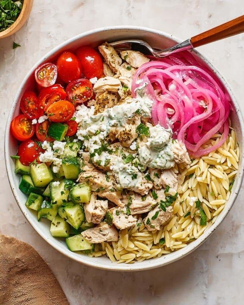Greek Chicken Orzo Bowls Recipe