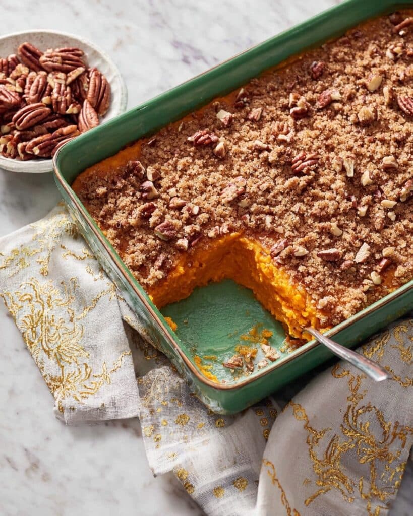 Sweet Potato Casserole with Pecan Topping Recipe