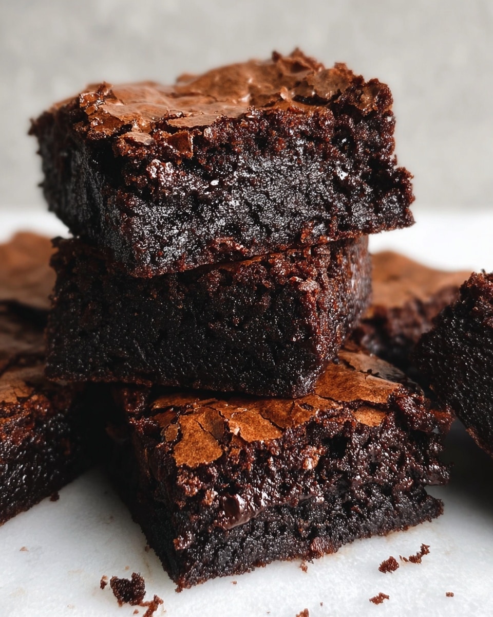 A tray of 16 square pieces of chocolate brownies with a glossy, crackled dark brown top layer. The texture shows some slight wrinkles and there are small chocolate chips scattered across the top of several squares. The edges are slightly uneven, revealing a dense, moist inside. The tray is set on a white marbled surface. photo taken with an iphone --ar 4:5 --v 7