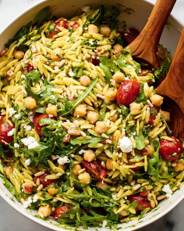 Easy Pesto Orzo Salad with Tomatoes and Chickpeas Recipe