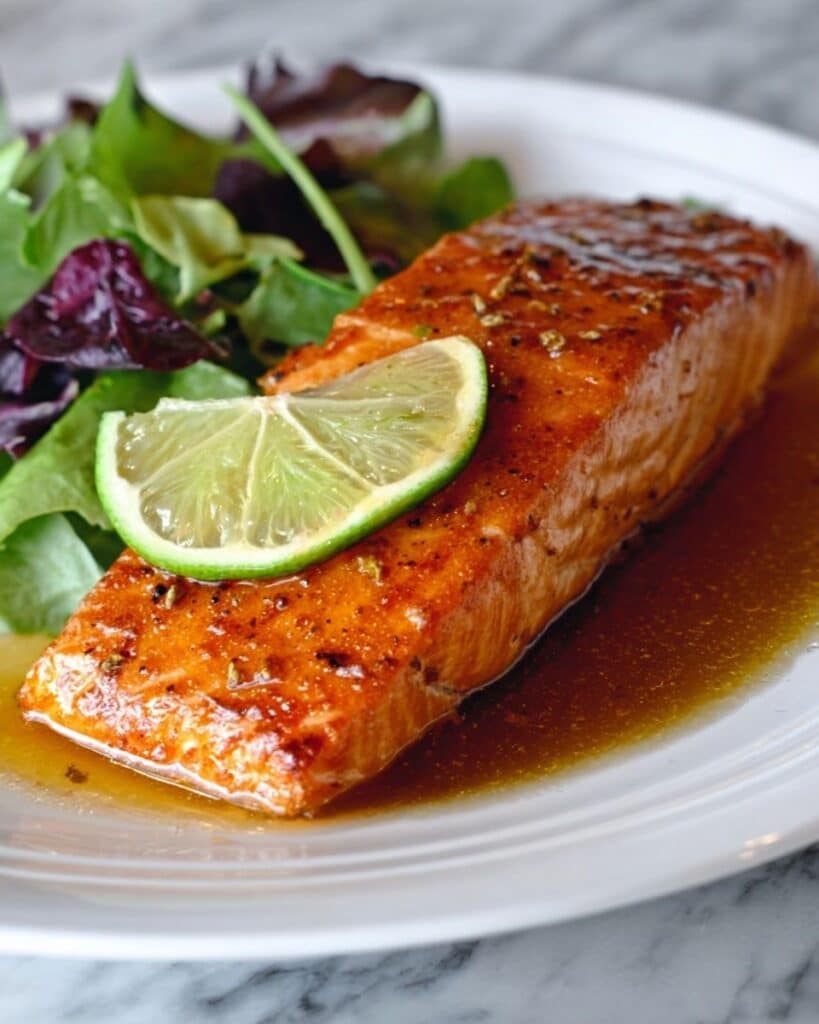 Sweet & Spicy Peach Glazed Salmon Recipe