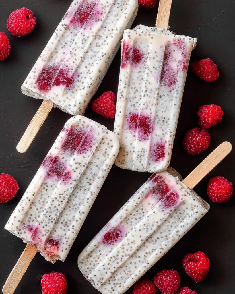 Raspberry Coconut Chia Pudding Popsicles Recipe