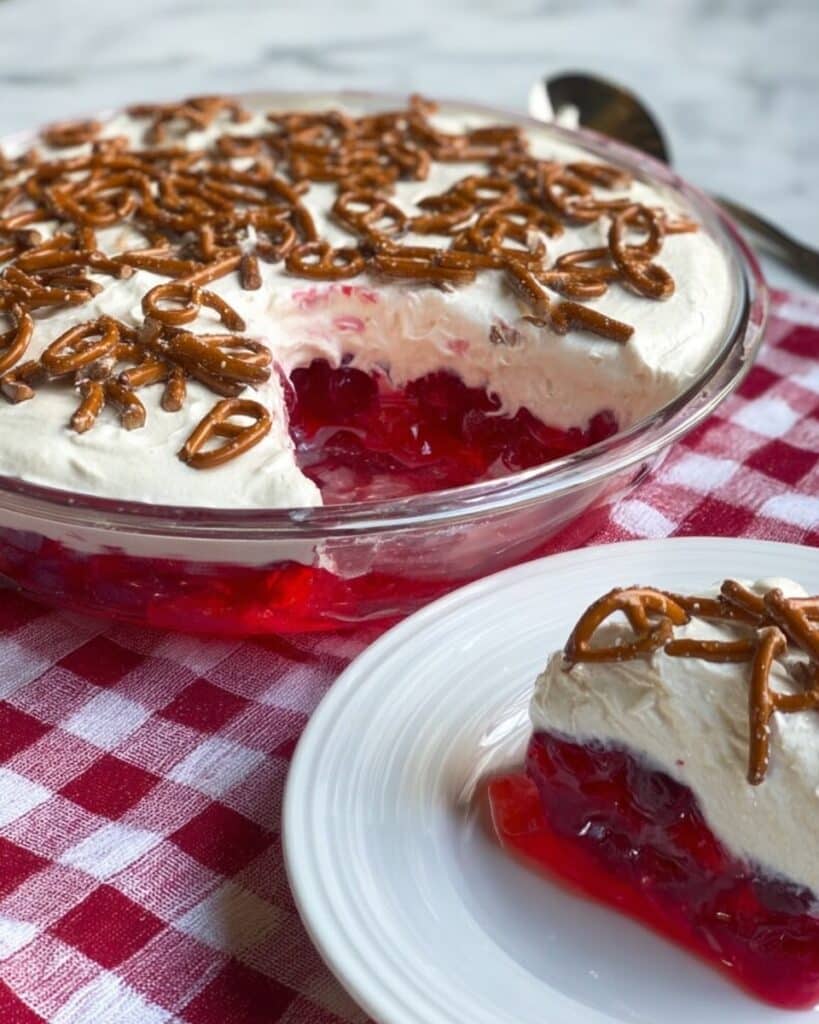 Upside Down Strawberry Pretzel Salad Recipe