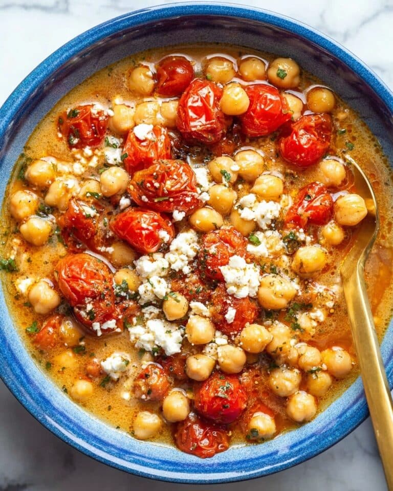 Tomato Chickpea Soup with Cherry Tomatoes and Feta Recipe