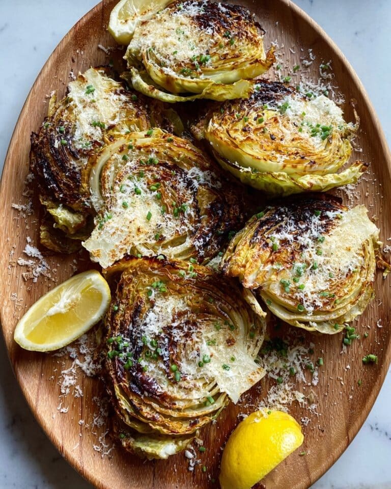 Roasted Garlic Parmesan Cabbage Wedges Recipe