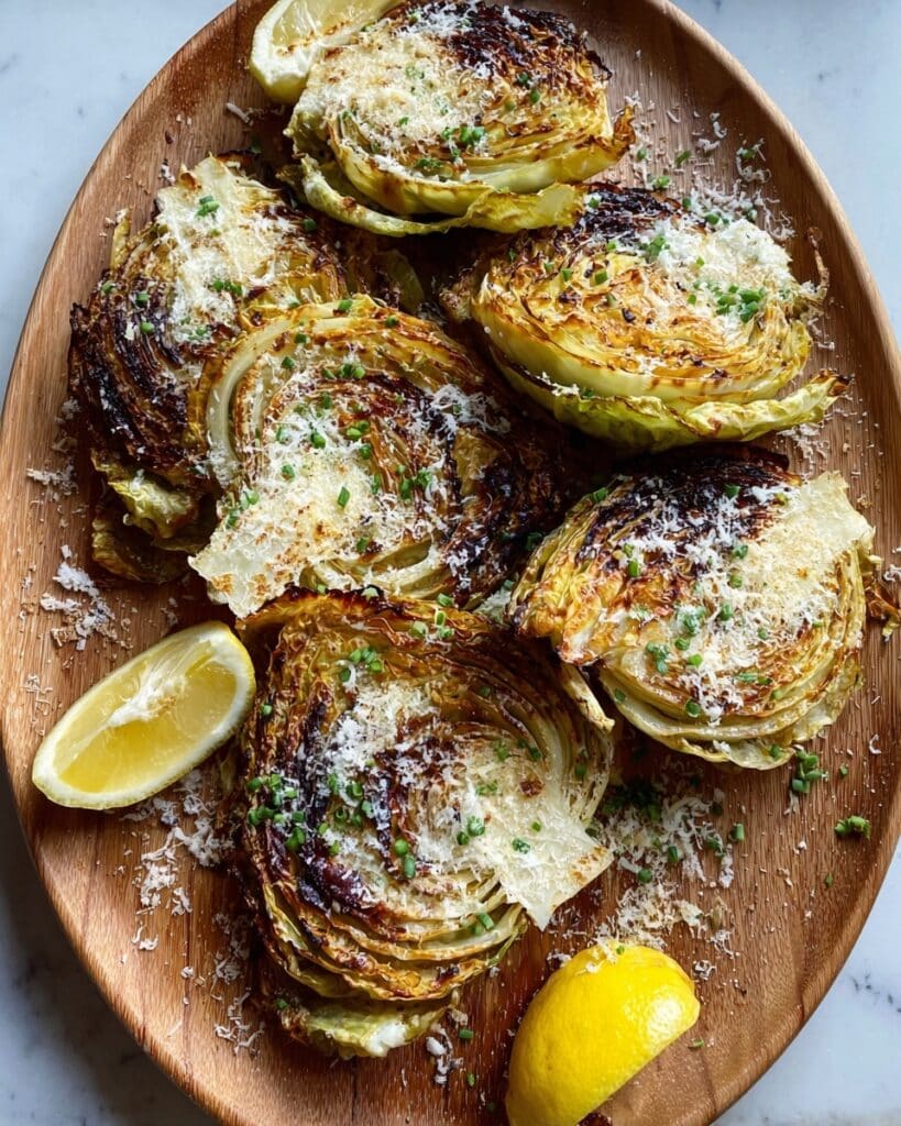 Roasted Garlic Parmesan Cabbage Wedges Recipe