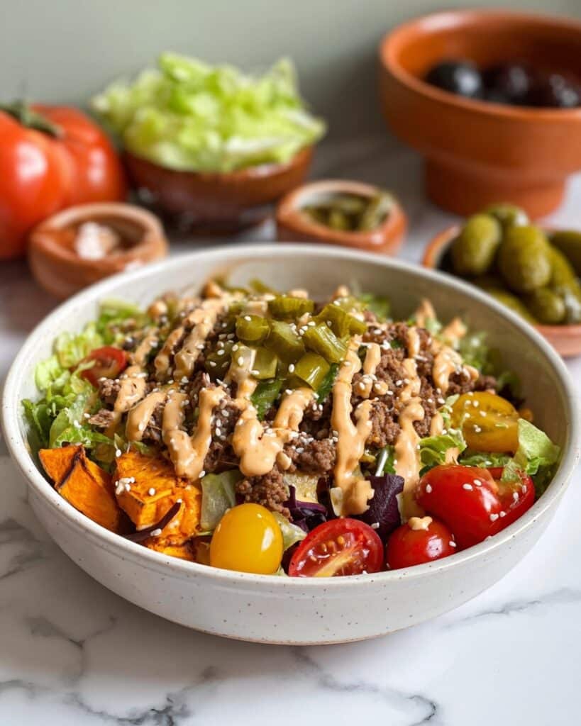 Easy Cheeseburger Sweet Potato Bowls Recipe