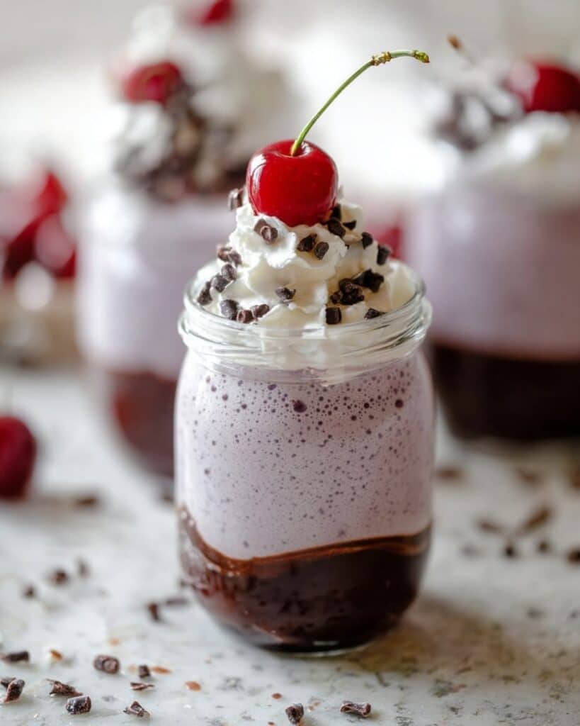Roasted Cherry Bourbon Milkshakes with Hot Fudge Recipe