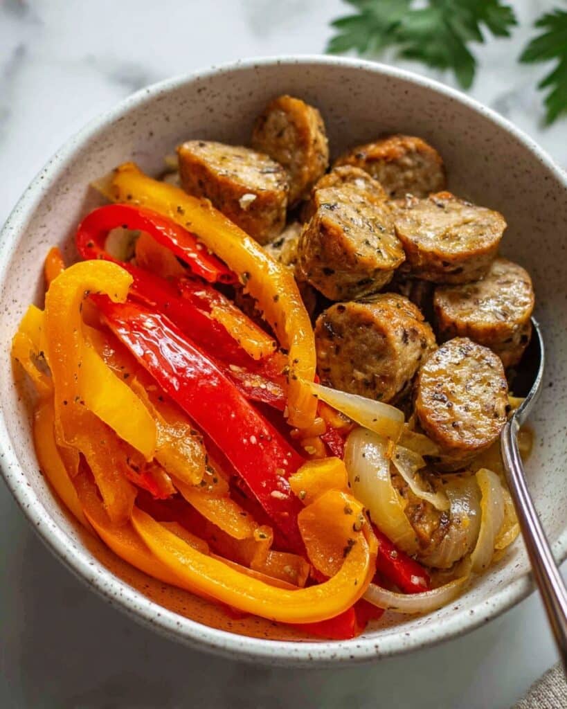 Homemade Vegan Sausage & Peppers Recipe