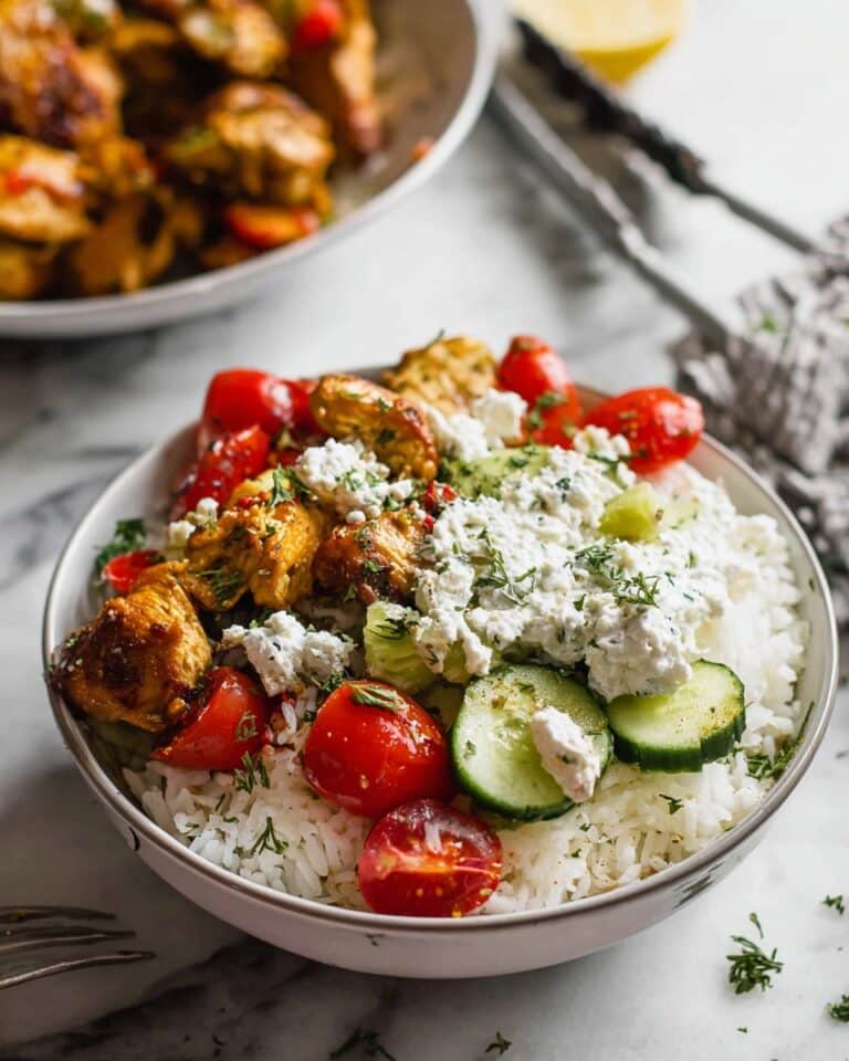 Chicken Shawarma Bowls with Tzatziki and Veggies Recipe