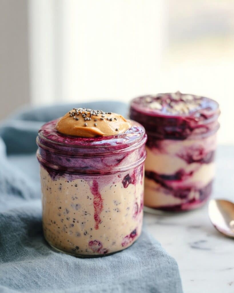High Protein Overnight Oats with Berries (Diabetes-Friendly) Recipe
