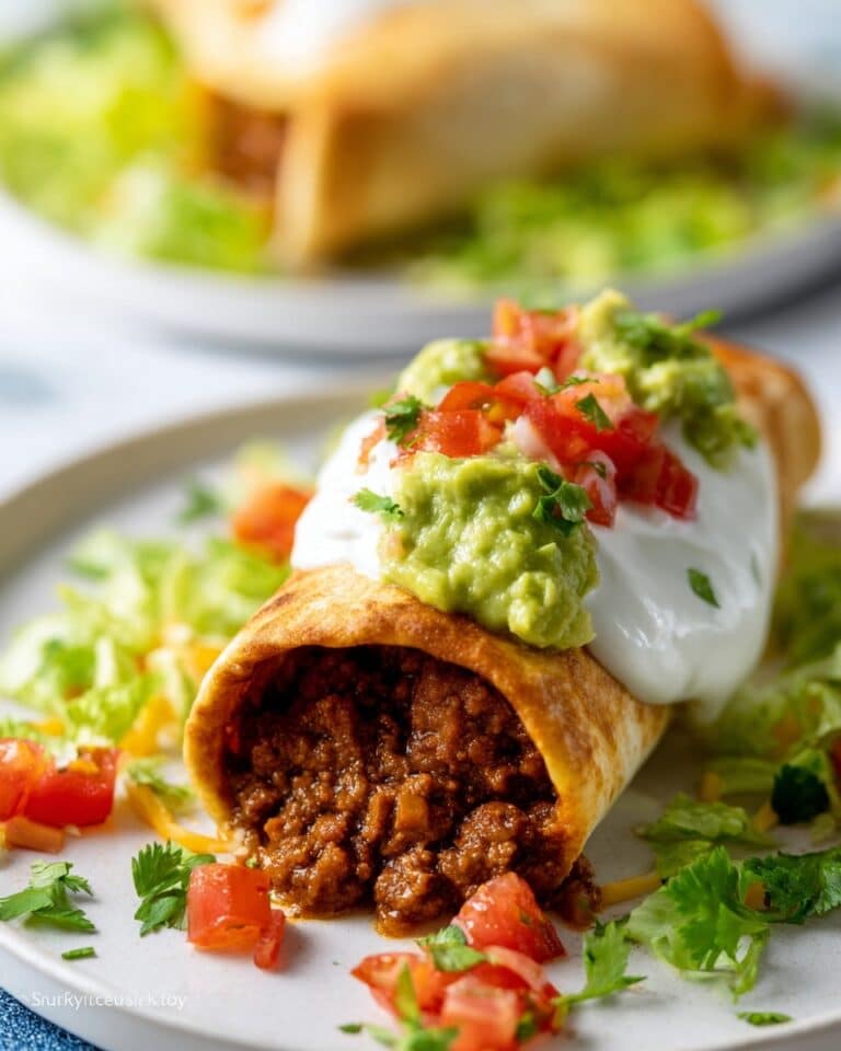 Baked Beef and Cheese Chimichangas Recipe