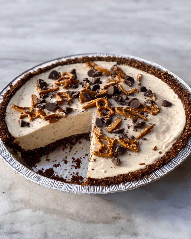 10-Minute Frozen Peanut Butter Pretzel Pie Recipe
