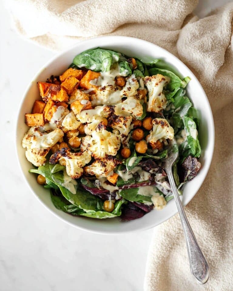 Roasted Vegetable Salad with Tahini Dressing Recipe
