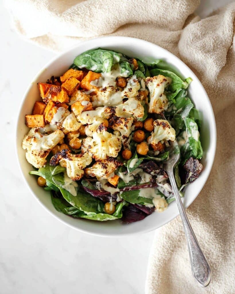 Roasted Vegetable Salad with Tahini Dressing Recipe