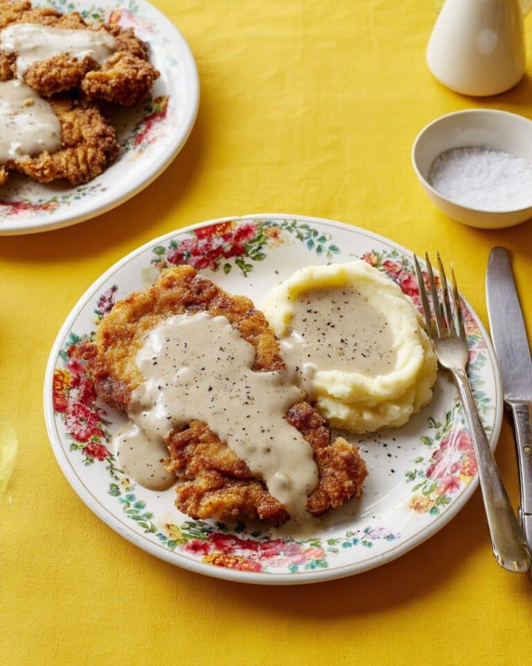 Chicken Fried Steak with Creamy Gravy and Mashed Potatoes Recipe