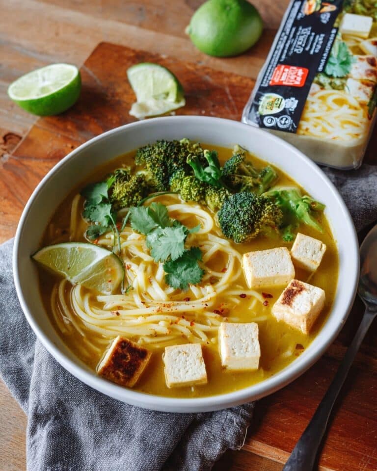 Vegan Golden Coconut Noodle Soup Recipe