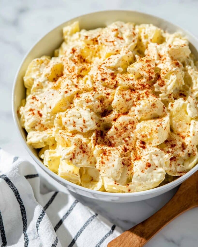 Creamy No-Egg Potato Salad with Pickles and Fresh Dill Recipe