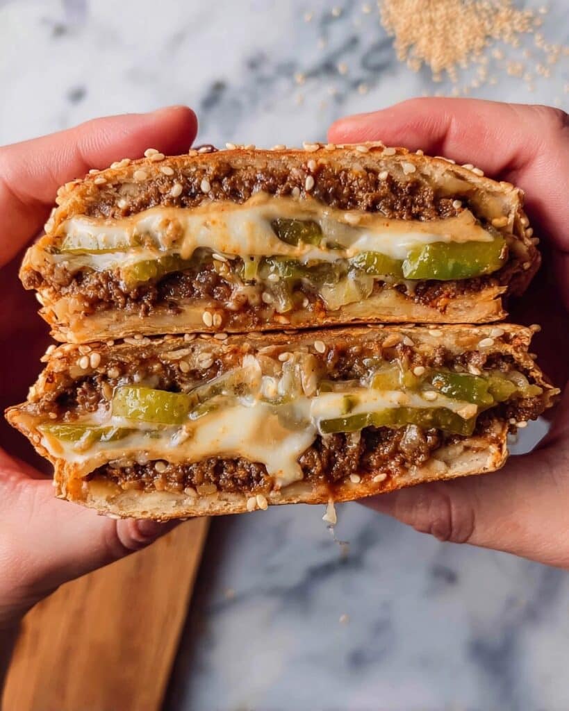 Rice Paper Cheeseburger Wellington with Crispy Fries Recipe