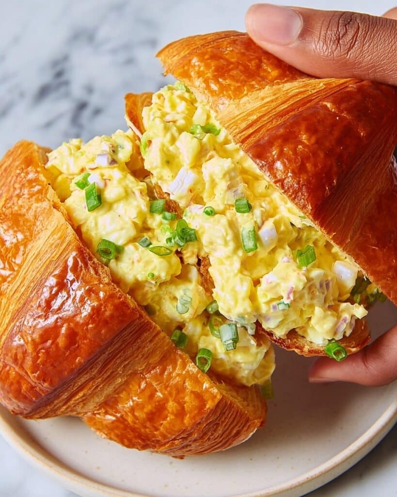 Creamy Egg Salad Croissant with Jammy Eggs Recipe