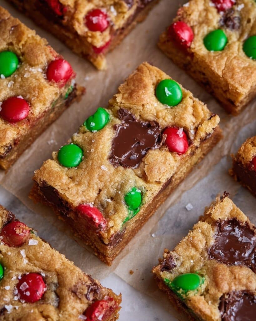 Brown Butter Holiday M&M Cookie Bars Recipe