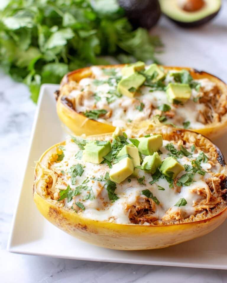 Green Chili Chicken Spaghetti Squash Recipe